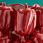 Vase Paprika Rouge, Grès, 25 x 25 x 31 cm Fait main