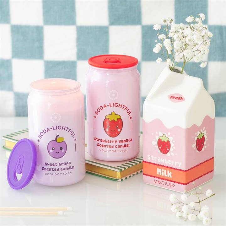 Strawberry Milk Carton Vase