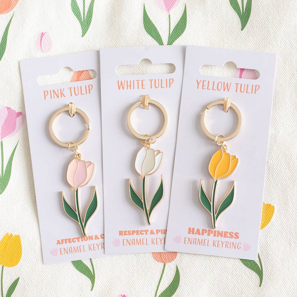 White Tulip Keychain