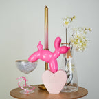 Ornement - Tirelire Chien Ballon - Rose Néon - 17x7x17cm | Designproducten en originele cadeaus