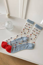 Chaussettes transparentes Fleurs