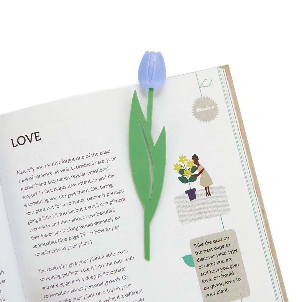 Lesezeichen mit lila Tulpenmotiv