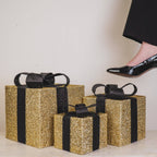 Cadeau de Noël à LED - S3 - Polystyrène - Or/Noir - 15/20/25 cm | Design e regali originali