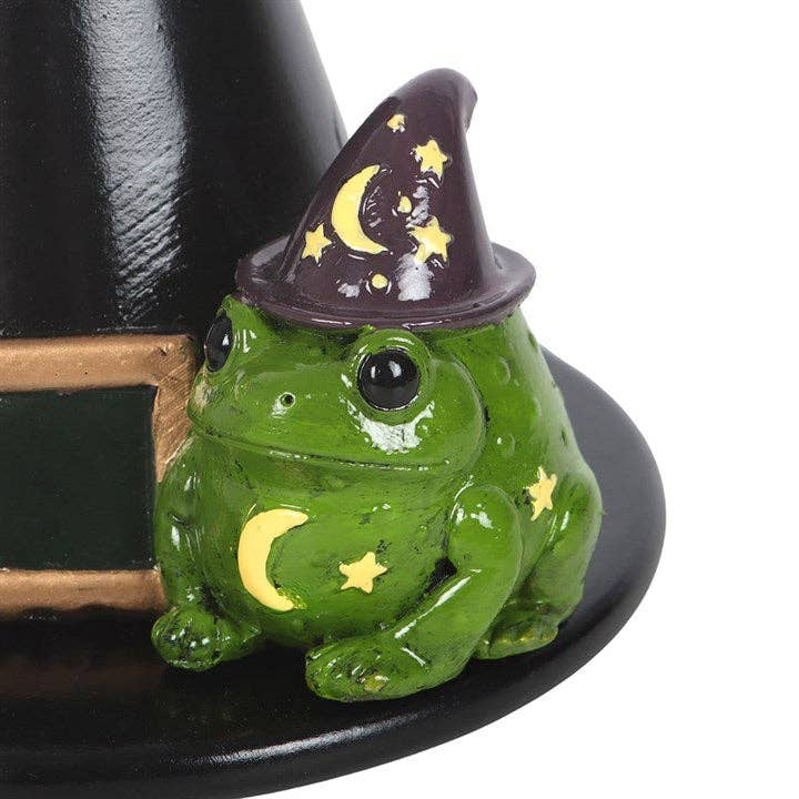 Porte-encens cône Halloween crapaud magique et chapeau de sorcière