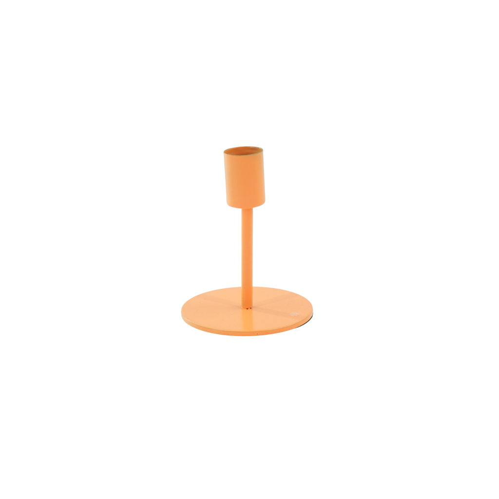 Bougeoir - Basique - Métal - Orange Néon - 8x8x10cm