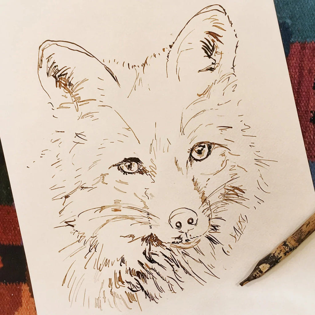 carte de voeux aquarelle renard kate moby 