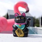 Mini Chat chanceux solaire noir 5cm