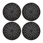 Set de 4 dessous de verre gothiques noirs avec motif toile d’araignée