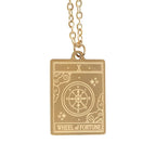Collier Carte de Tarot Vintage La Roue de la Fortune | Designproducten en originele cadeaus