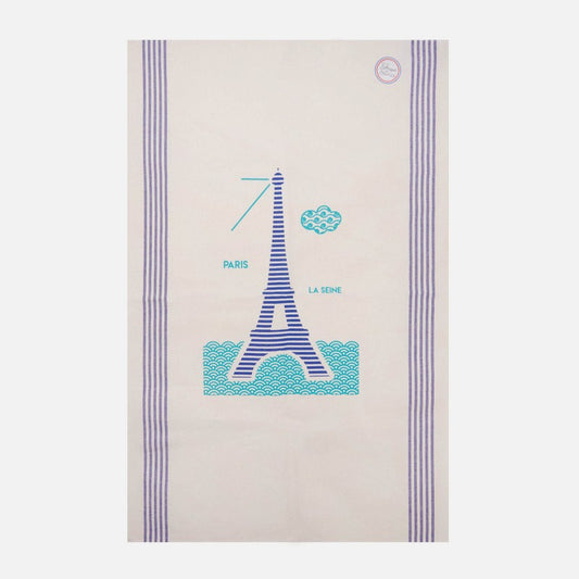 Tea towel The Seine in Paris Turquoise 