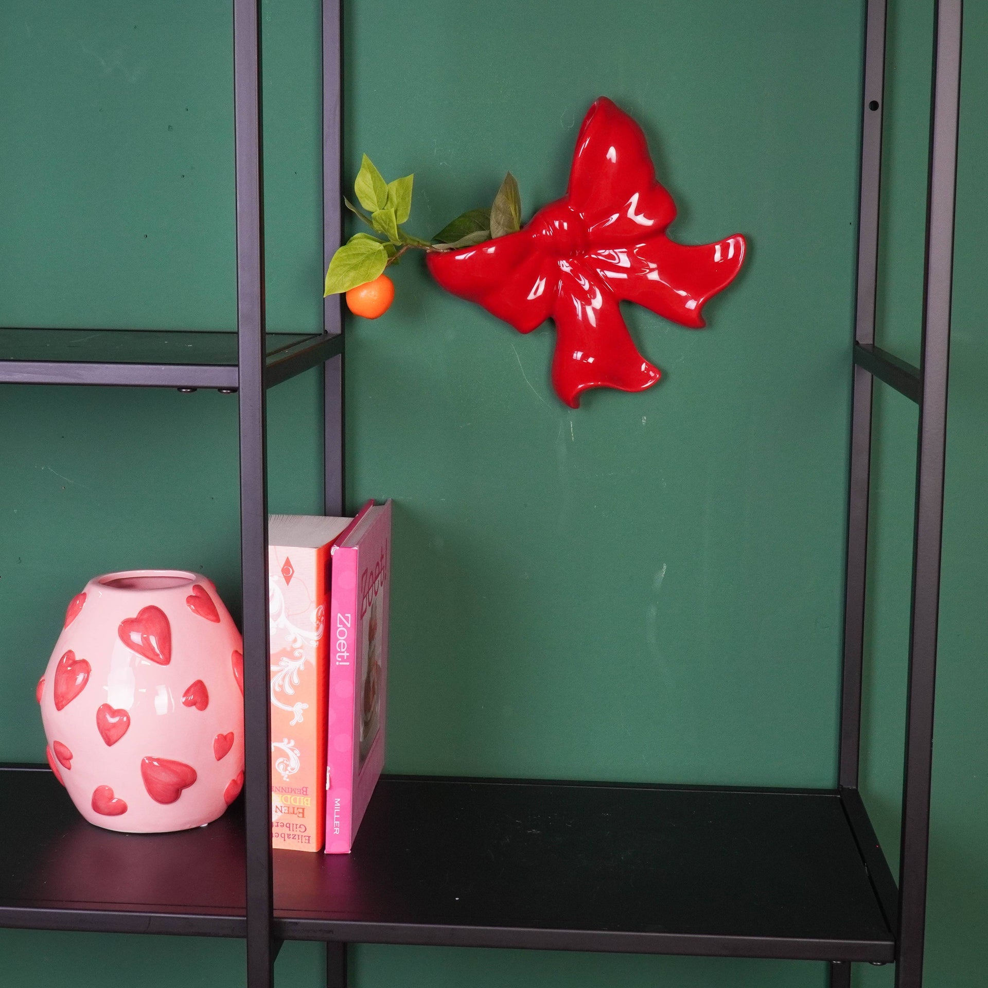 Vase mural- Vase mural arc- Céramique- Rouge- 19x18,5x5,5 cm | Designproducten en originele cadeaus