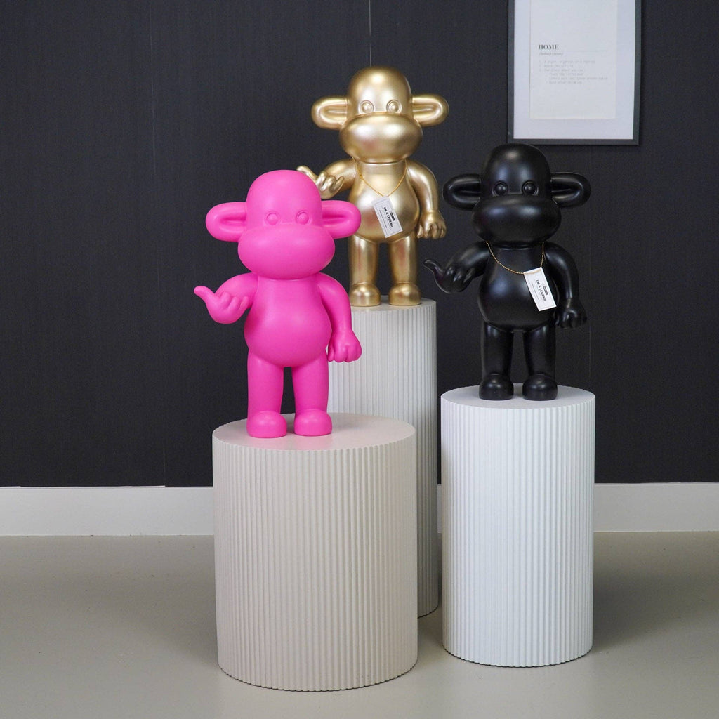 Ornement - Figurine Singe Hang Loose 'La Légende' - Résine de poly - Rose - 33x21x50cm | Design e regali originali