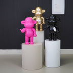 Ornement - Figurine Singe Hang Loose 'La Légende' - Résine de poly - Rose - 33x21x50cm | Design e regali originali