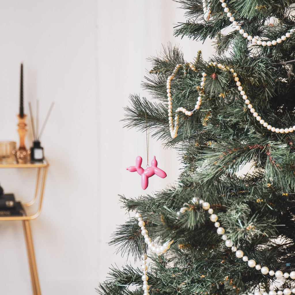 Regalo de diseño – boule de noel ballon chien rose fluo 