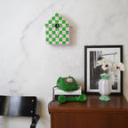 Horloge - Horloge Murale Coucou - Motif - Vert/Rose - 24x27x9cm