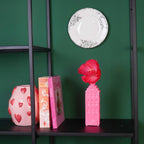 Vase à fleurs - Vase de maison - Céramique - Rose néon - 6x5,5x18 cm | Design-lahjat ja sisustustuotteet