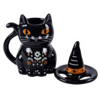 Mug à couvercle Chat noir Halloween — Frightful Folk
