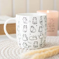 Mug à motif de chat heureux blanc