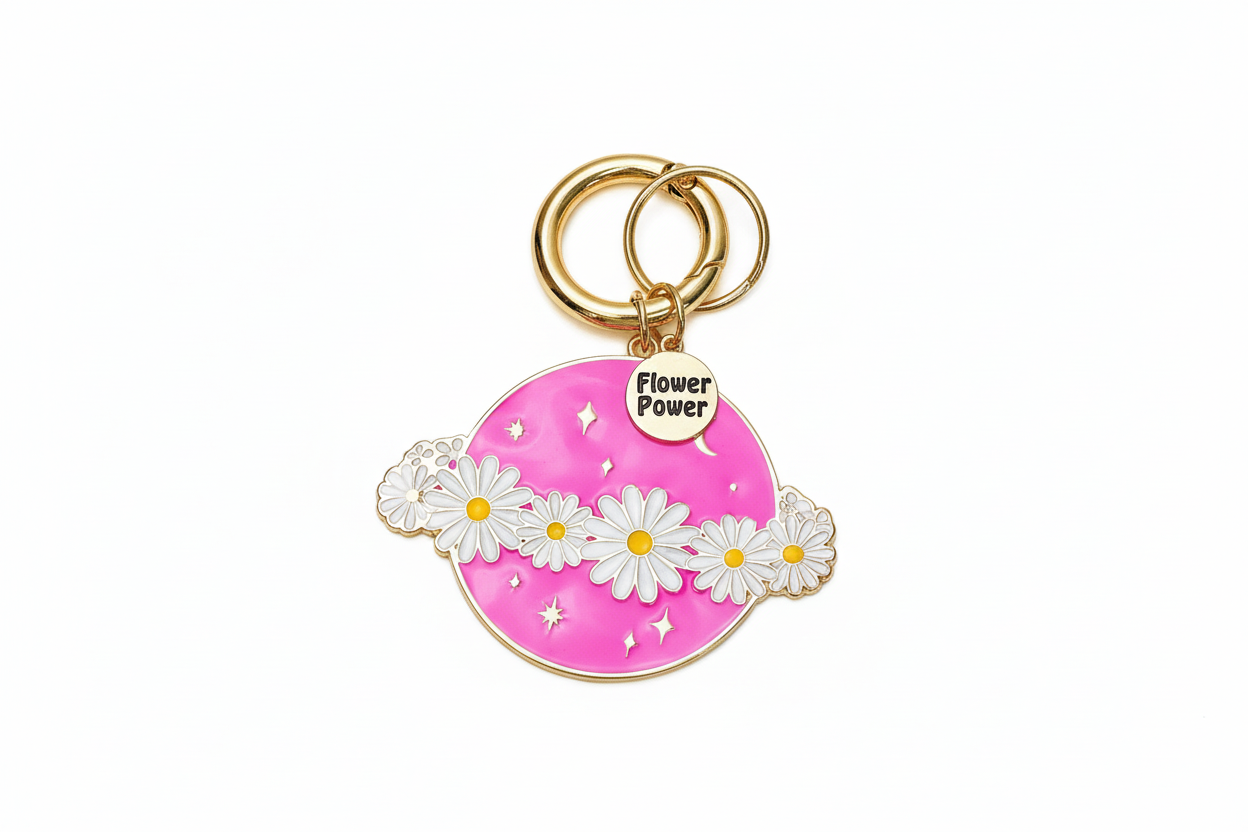 Porte-clés Planète Fleur "Flower Power"