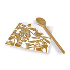 Woodland Thistle Ceramic Trivet Ochre Yellow Bird Pattern