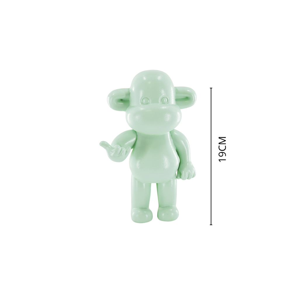 Ornament – ​​Hängende, lose Affenfigur „Die Legende“ – Polyresin – Mintgrün – 11 x 7 x 19 cm