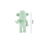 Ornament – ​​Hängende, lose Affenfigur „Die Legende“ – Polyresin – Mintgrün – 11 x 7 x 19 cm