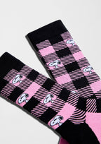 BeSnoopy Tartan Rose - Chaussettes coton biologique