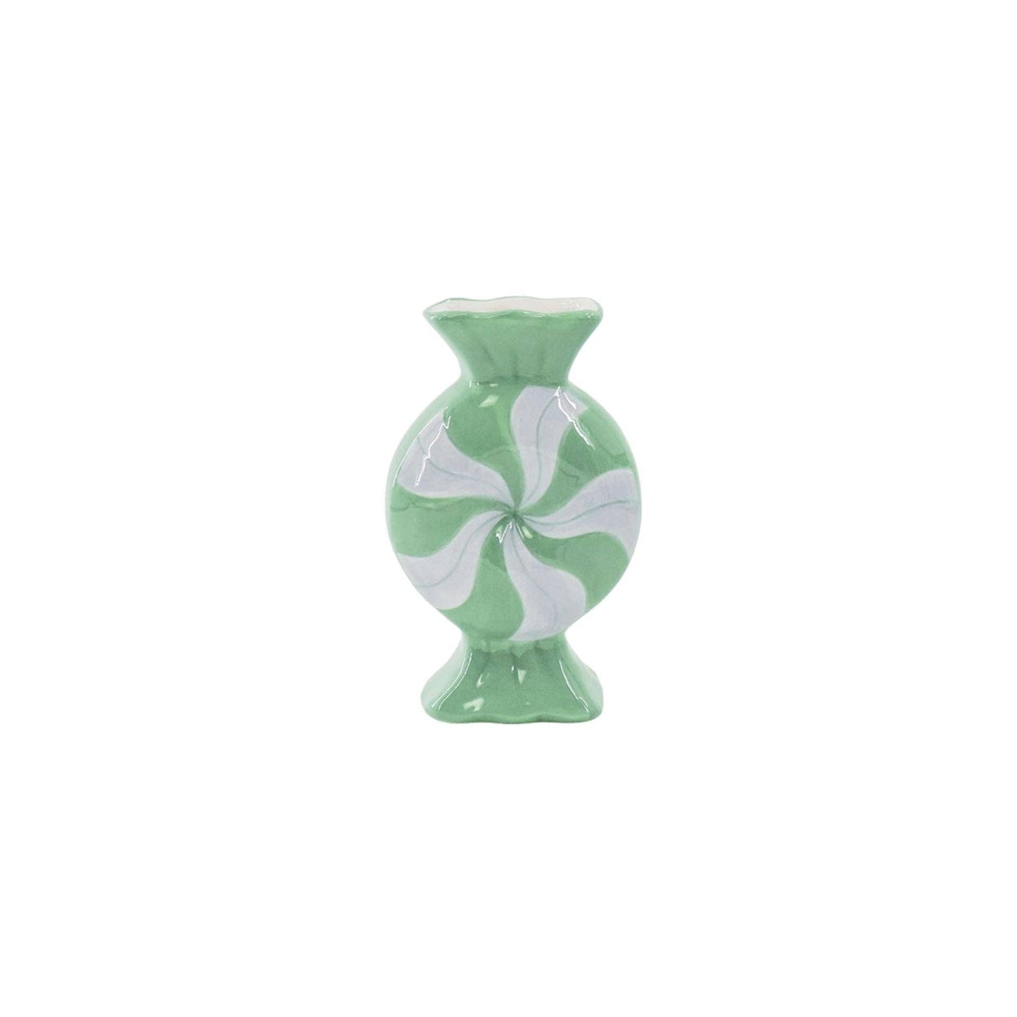 Flower vase - Caramel candy - Ceramic - Lilac/Mint - 12x6.5x20cm