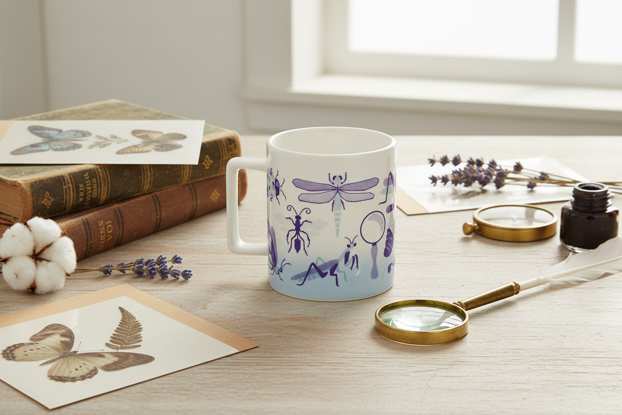 Mug Insectes rétro (350 ml) | Design e regali originali