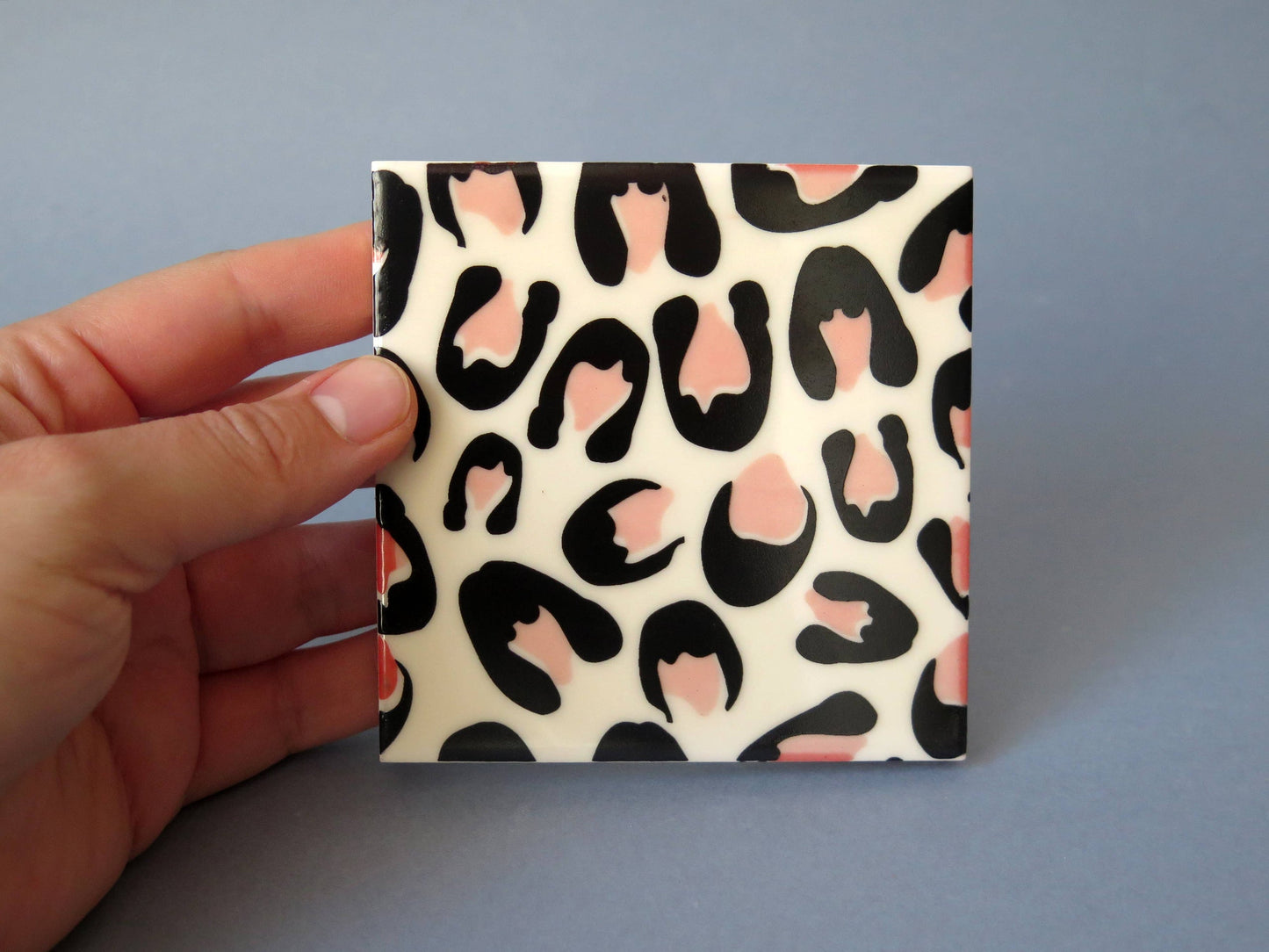 Leopard design ceramic coasters