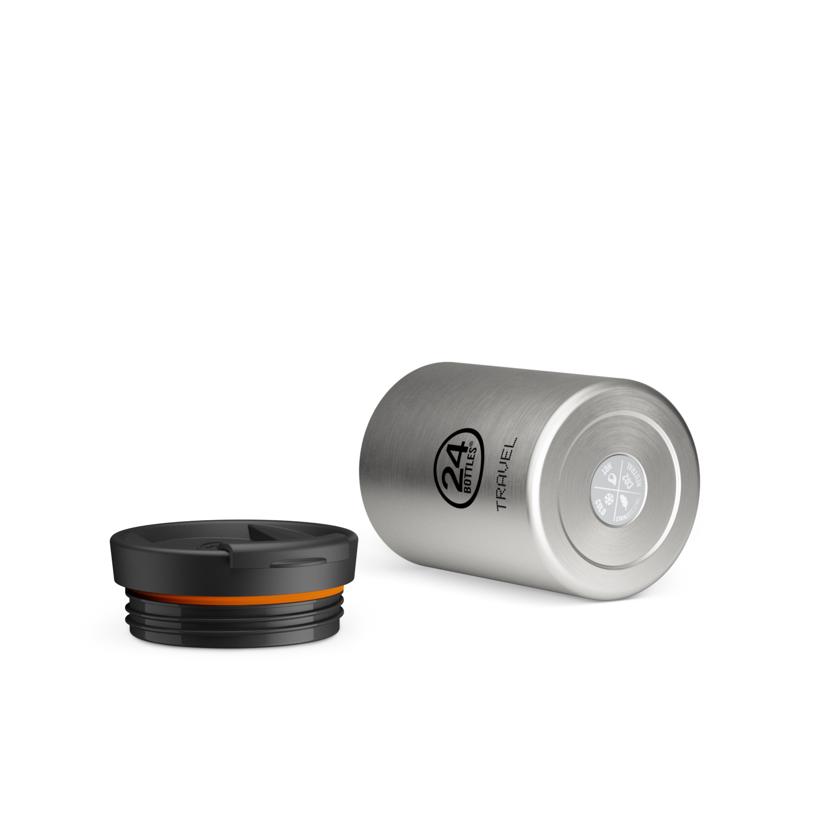Reisebecher | Gebürsteter Stahl - 350 ml