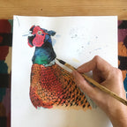 carte de voeux aquarelle faisan kate moby 