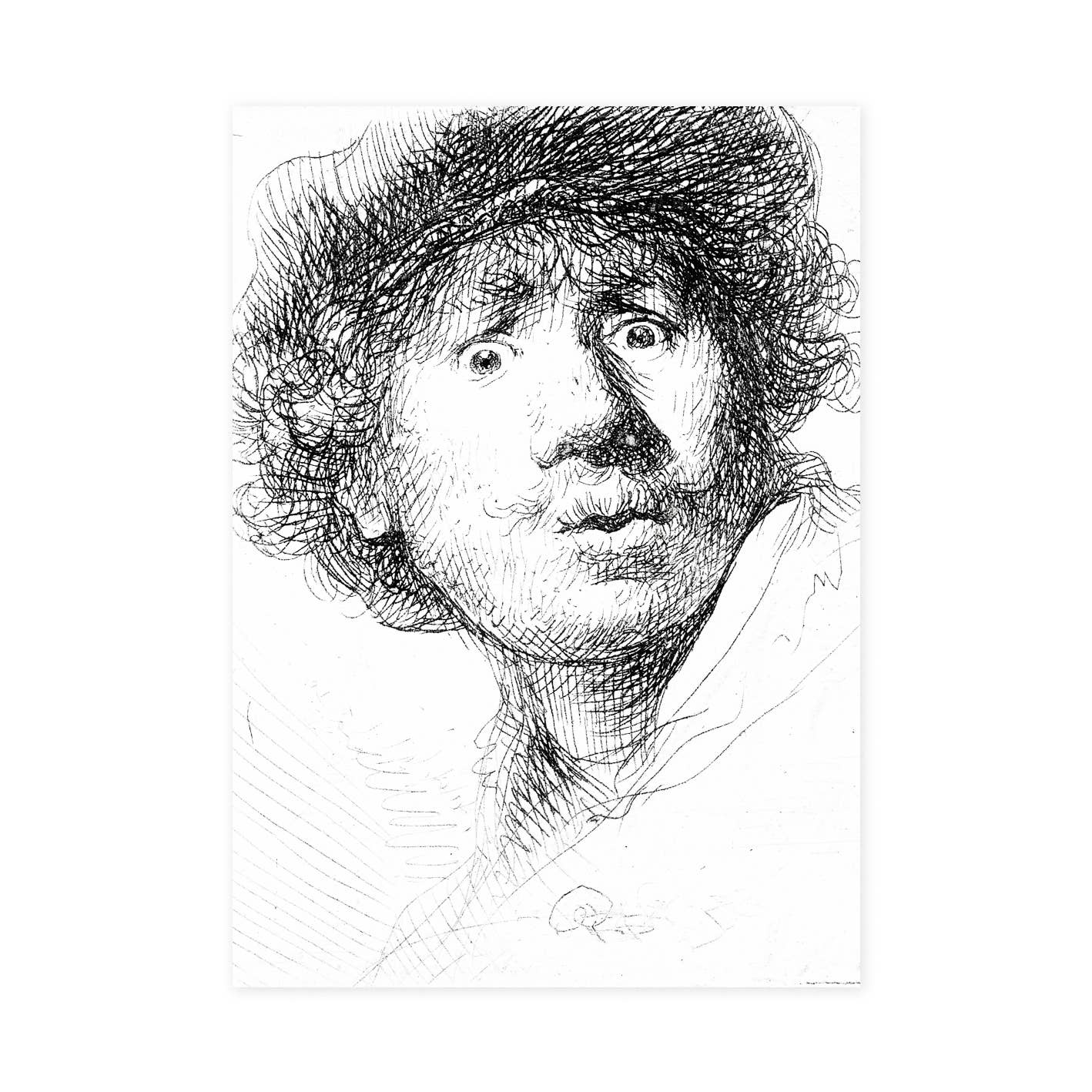 Torchon, Rembrandt, Visage Curieux