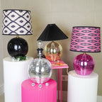 Lampe – Discokugel – Glas – Rosa – 20 x 20 x 20 cm