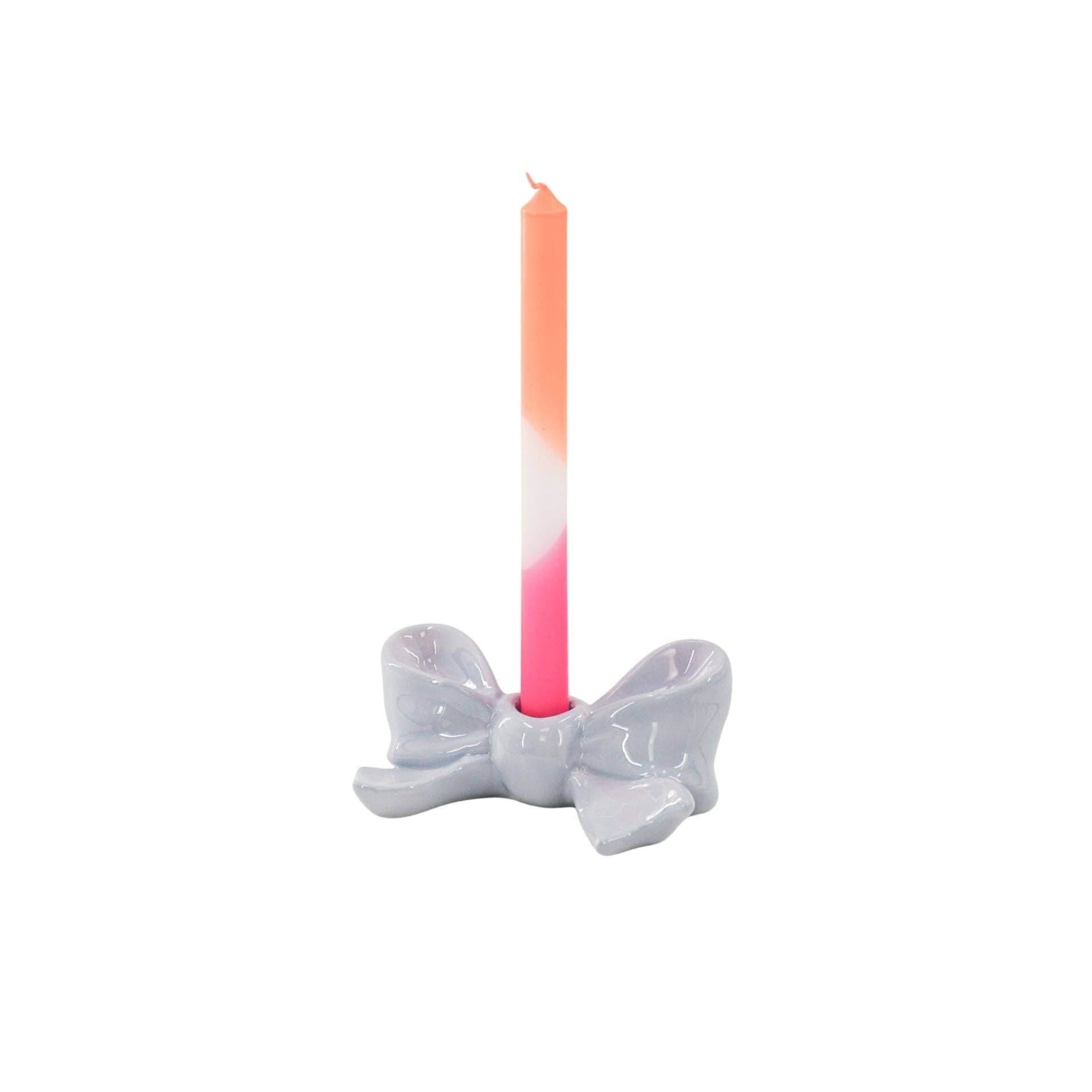 Kerzenständer - Knoten - Keramik - Flieder - 18 x 9 x 7 cm