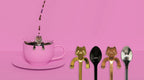 Set de 4 cuillères à café Chat