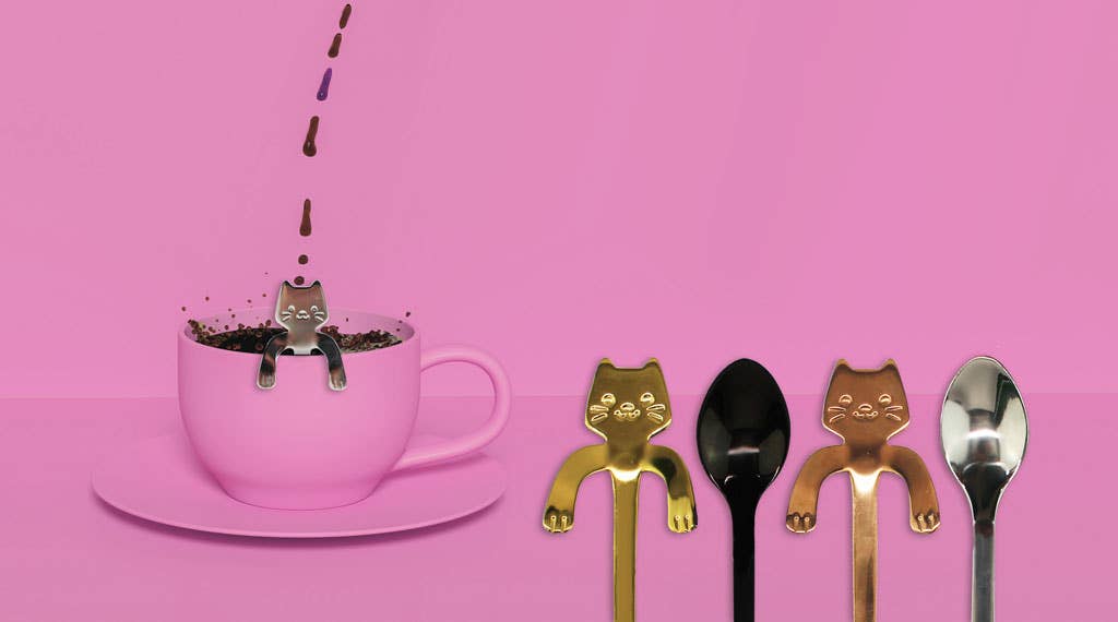 Set de 4 cuillères à café Chat