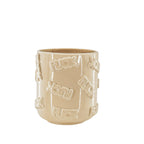Pot - 'SHIT' - Ceramic - Beige - 17.5x17.5x17.5cm