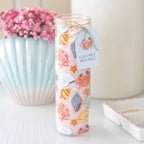 Bougie Tubulaire Côtière à Imprimé Coquillage Pastel & Noix de Coco et Sel Marin