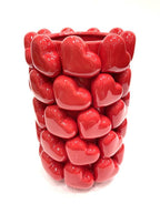 Grand Vase en céramique à motifs de Cœurs 3D | Design e regali originali