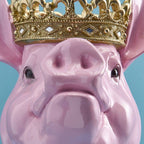 Spardose „Porky Mr. Krone“, rosafarbenes Polygon, 34 x 24 x 28 cm