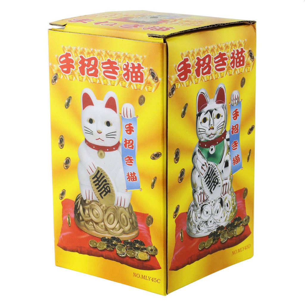 Chat chanceux blanc 11cm