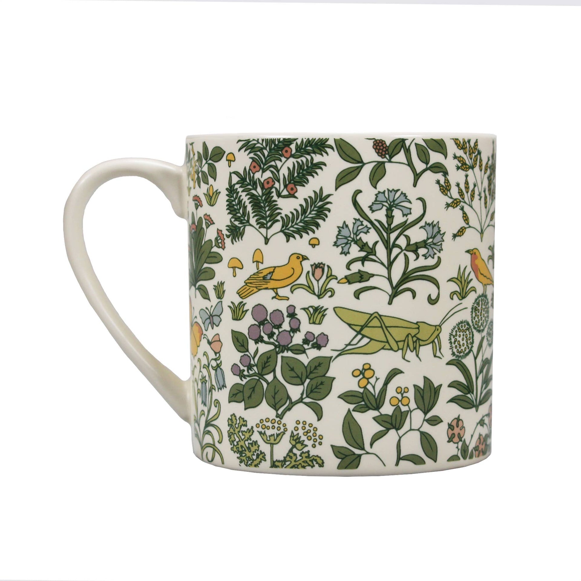 Voysey Botanical Wildlife Ceramic Mug Cream