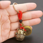 porte cles chat chanceux vintage lcc 