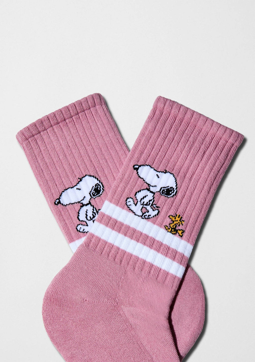 BeSnoopy Rayures Street Rose - Chaussettes coton biologique