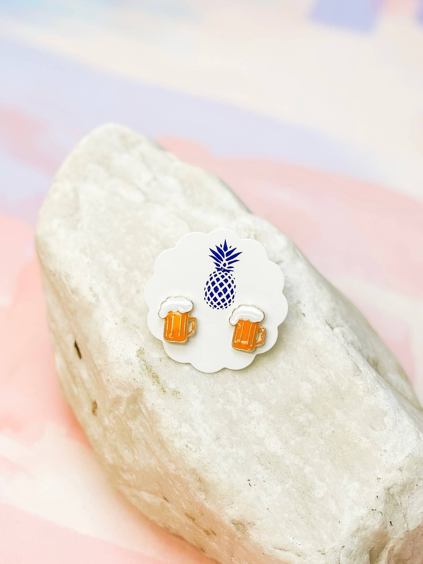 Beer Signature Enamel Stud Earrings