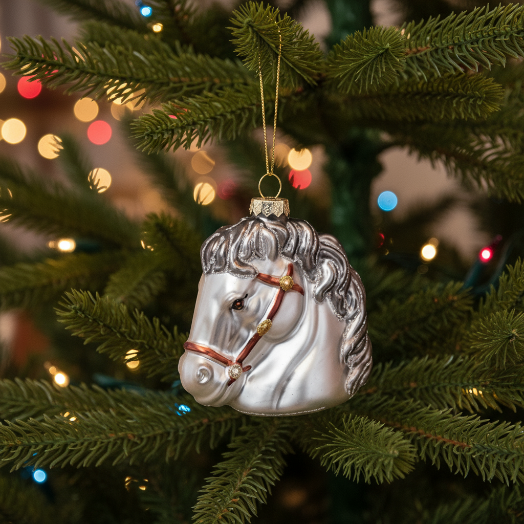 Weißes Pferd Weihnachtskugel