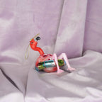 Weihnachtskugel Flamingo am Strand