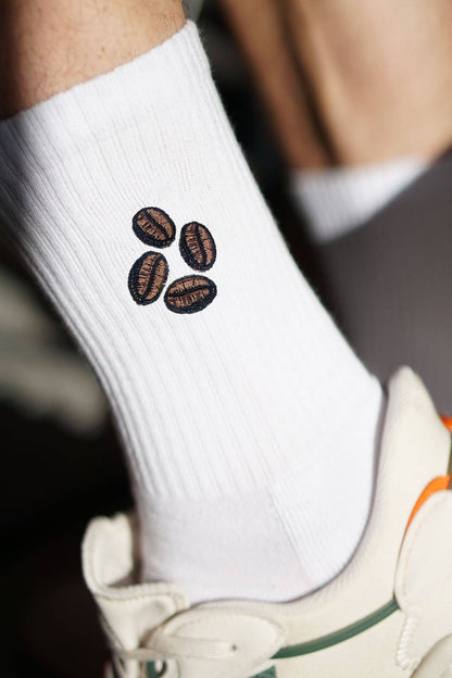 Chaussettes brodées Grains de Café