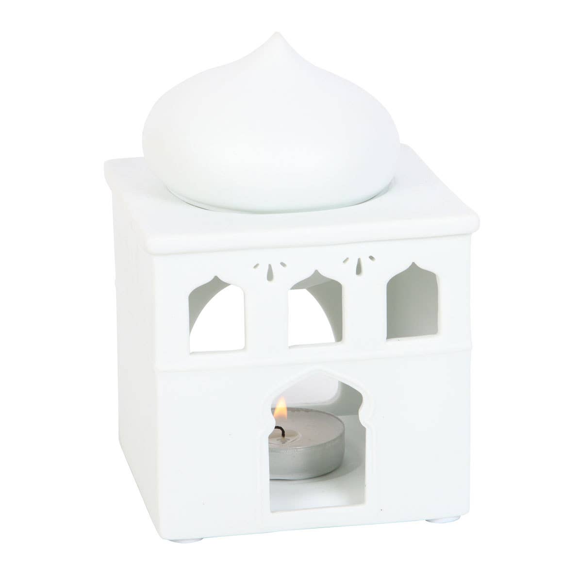 Brûle-huile et porte-encens en forme de mosquée